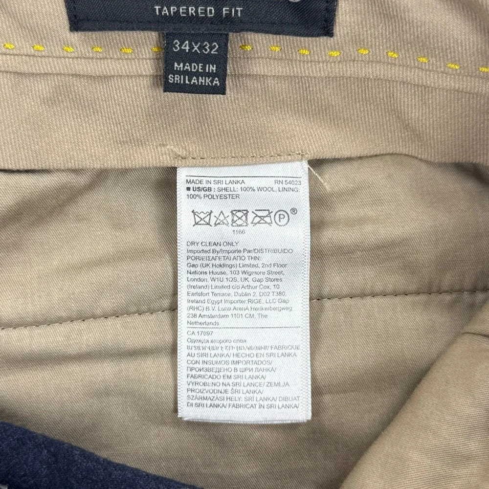 Banana Republic Mens Pants 34x32 Navy Blue Vitale Barberis Canonico Flannel Wool